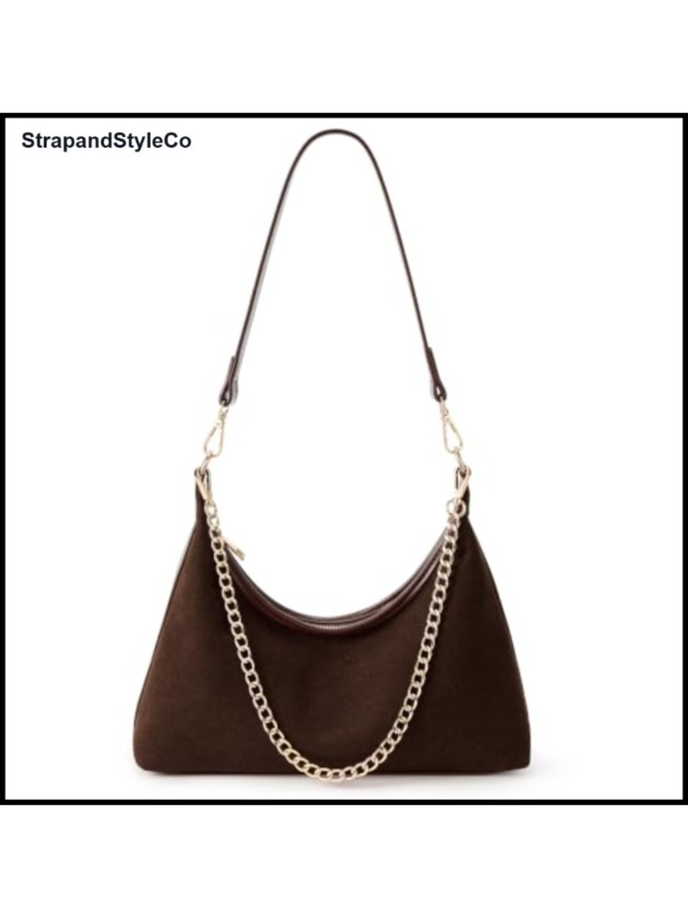 Suede Small Hobo Shoulder Bag with 3 Detachable Straps